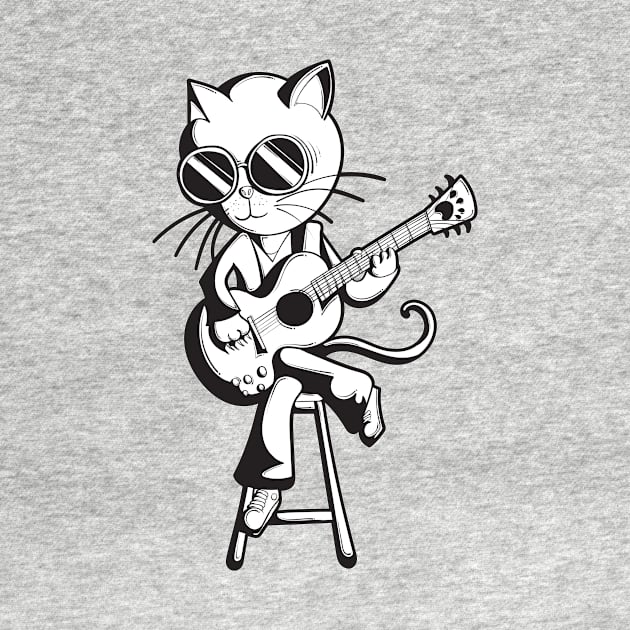 Cat Guitar Musician by TKDoodle